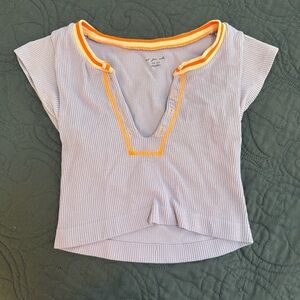 Urban Outfitters Purple Crop Top with Orange Trim